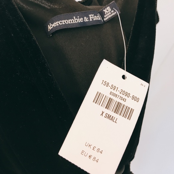 New A&F Black Velvet Mini Dress - Picture 3 of 3